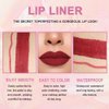 Dark Wine Red Lip Liner and Lipstick Combination DNM Matte Women's Lipstick, Lip Liner, Lip Gloss, Long-Lasting Waterproof, Cruelty-free 24 Hour Lipstick and Lip Liners Combo Lipliners Pencil Set 09#