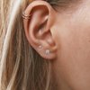 2 Pairs Flat Back Earrings for Women Multipack | 18K Gold Earrings | Helix Earrings | Cartilage Earring | Nickel Free Hypoallergenic Earrings | Cubic Zirconia Earrings Studs(3mm+5mm, Gold)