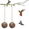 Kisangel 2 pcs Rattan Bird Nesting Balls Decorative Wicker Balls Parakeet Toys Bird Cage Accessories Parrot Chewing Foraging Toys