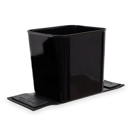 HAUSSIMPLE Car Trash Can - Spill Proof Plastic Car Garbage Can - Basket Bin Organizer 1.4 Gallon with Stability Flap for Cars and Trucks - Litter Waste Car Trash Cans (Black without Trash Bag)
