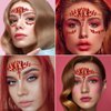 Eye Body Face Gems Rhinestone Temporary Tattoo Sticker Face Body Tattoos Party Makeup Self Adhesive Crystal Makeup Diamonds Holiday Festival Party Supplies 2pcs (red)