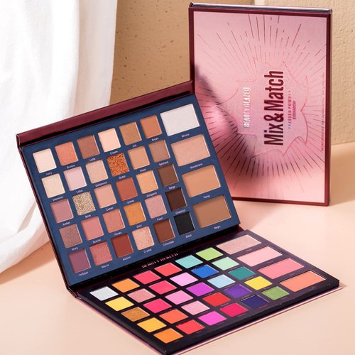 BAISEN DIARY All in OneEyeshadow Makeup Palette with Highlight Blush Contour, High Pigmented Natural Nude Matte Shimmer Glitter Smokey Eye Shadow Easy To Blend