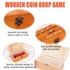 Extguds Wooden Penny Game,Coin Drop Game,Penny Coin Game Contains 50 Coins,Wooden Game Box and 1 Dice,a Fun Board Game to Interact with Family and Friends