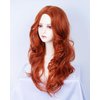 Gerulyss Copper Red Wig for Women Long Wavy Auburn Middle Part Wigs Ginger Synthetic Costume Wig for Halloween,Daily,Party