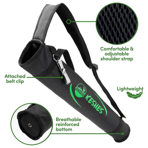 KESHES Archery Back Arrow Quiver Holder - Adjustable Quivers for Arrows, for Bow Hunting and Target Practicing; Youth and Adults (Black)