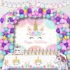 Unicorn Birthday Party Decorations Girls, 158PCS Unicorn Party Supplies Including Backdrop, Tabblecloth, Balloon Arch/Garland Kit, Banner