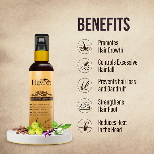 Hayret Kerala Ayurvedha Herbal Hair Care oil for Men and Women, Hair oil, Reduces Hair fall & Dandrff-Hair oil, Natural hair oil 100ml