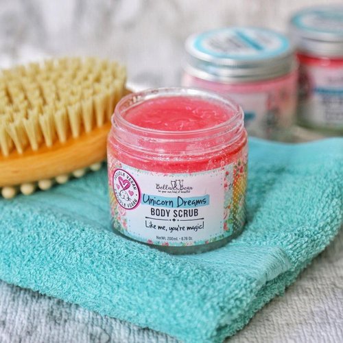 Bella and Bear Unicorn Dream Body Scrub Skin Care Exfoliating Body Wash - Cruelty-Free, Paraben Free, Vegan-Friendly Sugar Scrub with mango & pineapple with a hint of vanilla