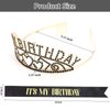 BAHABY It's My Birthday Sash & Rhinestone Birthday Tiara Set Birthday Sash and Crowns for Women Happy Birthday Decorations- Black