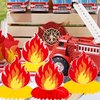 10Pcs Fire Flame Theme Honeycomb Centerpieces Fire Birthday Party Decorations for Table Flame Theme Centerpiece Decorations for Firefighter Fire Truck Birthday Party Supplies