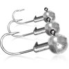 AMYSPORTS Trout Freshwater Jig Head Hook Saltwater Tackle Jig Hook Lead Round Ball Fishing Jigs Lead Sharp 25pcs 3/8oz