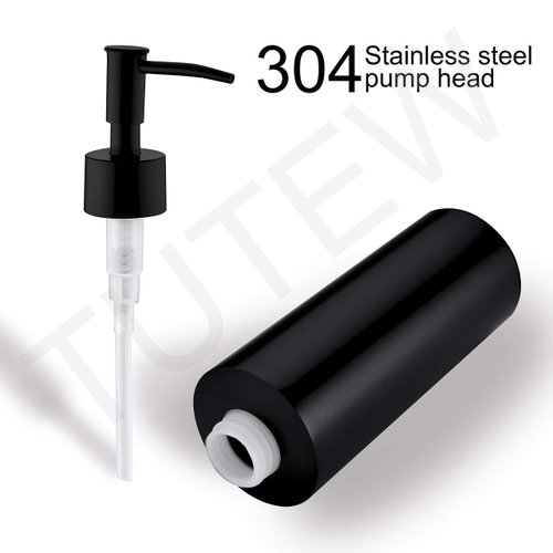 TUTEW Soap Dispenser, Full Stainless Steel Soap Dispenser, Matte Black Dish Soap Dispenser for Kitchen, Bathroom Hand Soap Dispenser, Black Kitchen Soap Dispenser