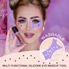 2Pcs Eyeliner Stencils, Silicone Winged Eyeliner Eyelash Lip Line Aid Mascara Shield Applicator Guard Pads, Reusable Eyeshadow Pattern Aid Tool, Multifunctional Eye Makeup Tool for Beginners