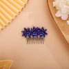 BERYUAN Crystal Flower Hair Comb for Women Girls Prom Crystals Hair Comb Wedding Headpiece for Bride Bridemaid Flower Girls BLUE