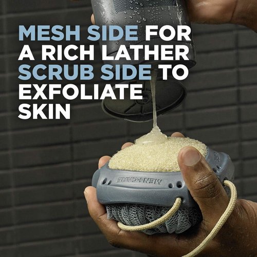 DOVE MEN + CARE Shower Tool For Stronger, Healthy-Feeling Skin Active Clean Scrubs and Exfoliates for a Deeper Clean With Body Wash, 4 Pack