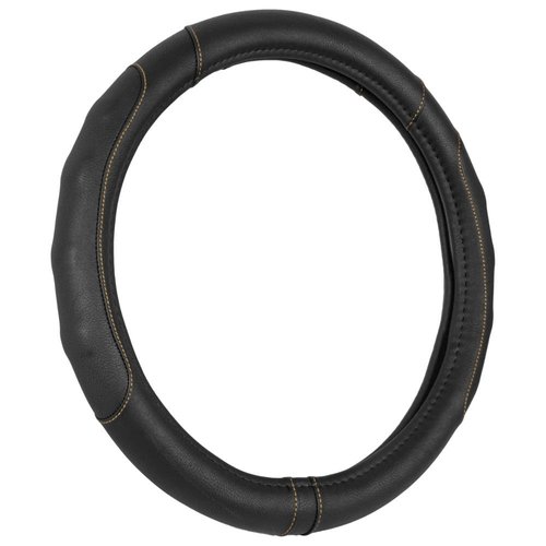 Motor Trend Ergonomic Grip Steering Wheel Cover/Protector for Small Size Steering Wheels in Cars, SUVs, Boats (13.5-14.5") (Carbon Fiber Synthetic Leather (Black))