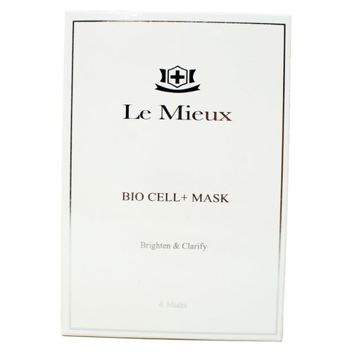 Le Mieux Bio Cell+ Mask - Marine Collagen & Peptide Brightening Serum Face Mask, Anti-Aging Facial with Hyaluronic Acid, No Parabens or Sulfates (4 Sheet Masks)