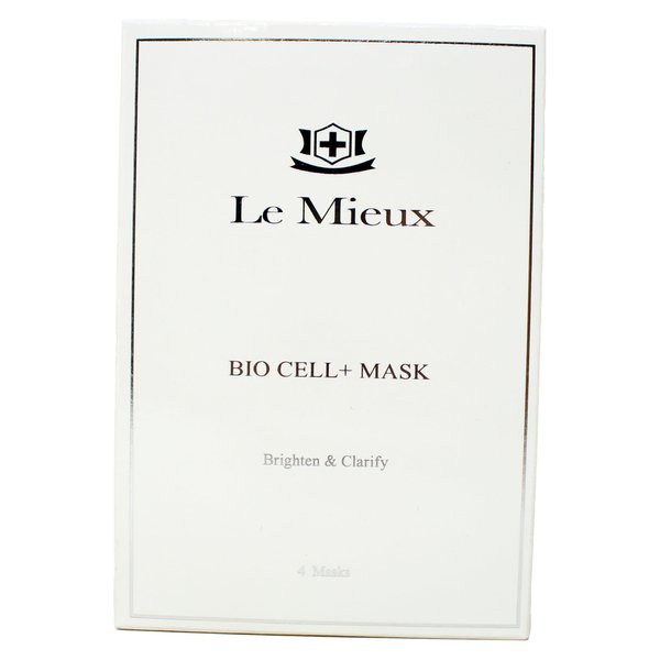 Le Mieux Bio Cell+ Mask - Marine Collagen & Peptide Brightening Serum Face Mask, Anti-Aging Facial with Hyaluronic Acid, No Parabens or Sulfates (4 Sheet Masks)