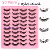 20 Pairs Russian Strip Lashes with Clear Band, D Curl Lash Strips that Looks Like Eyelash Extensions, Cat-Eye Lashes Natural Look Wispy False Eyelashes 4 Styles Volume Curly Lashes Pack by Heracks