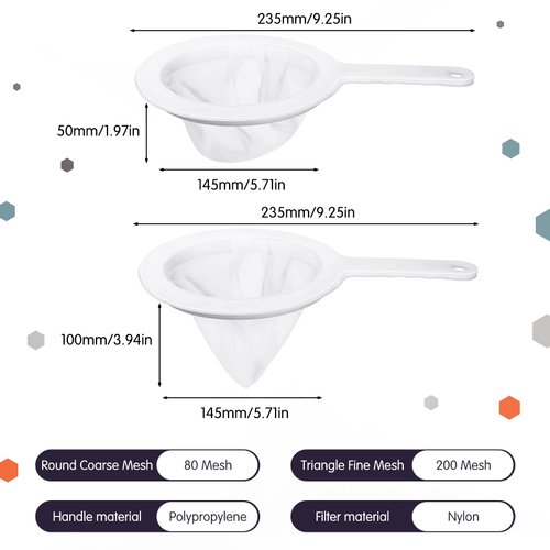 2 Pcs Baby Brine Shrimp Net Brine Shrimp Sieve Fish Net Aquarium 80 Mesh 200 Mesh Sieve for Filter Brine Shrimp Hatchery Fry Brine Shrimp Eggs for Hatching Baby Fish Separator