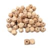 Natural Wood Geometric Hexagon Beads 10mm Polygon Ball Wooden Loose Spacer Beads for Crafts DIY Jewelry Making (10mm-100pcs)