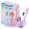 Face Mask Mixing Bowl Set +50pcs Cotton Pads, Plastic 6 in 1 DIY Facemask Mixing Tools Kit with Mask Bowl Stick Spatula Measuring Cup & Mask Brushes (Purple)