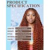 350 Braiding Hair 1 Bundle 50g 16 Inch Deep Water Wave Bulk Human Hair for Braiding 12A Brazilian Virgin Copper Curly Human Hair Extensions for Boho Braids Wet and Wavy Dark Ginger Braiding Hair