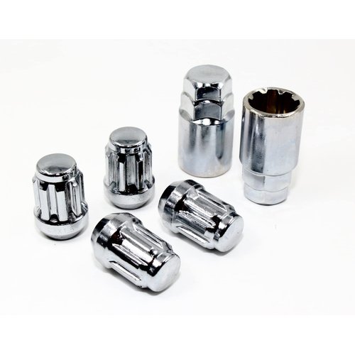 Set of 4 12x1.5 Veritek Chrome Acorn Bulge Tuner Wheel Locks w/ 2 Keys for Toyota Scion Hyundai Kia Mazda Conical Type Wheels VPE-40700SCH2