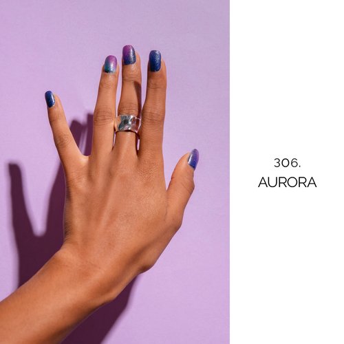 NAILOG Semi Cured Gel Nail Strips 20pcs Long Lasting Nail Polish Strips, Buy 2 Get 1 UV Lamp, Nail Art Wrap Kit with Glossy Gel Finishing│Aurora