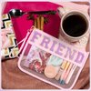 Hillban 2 Pcs Christmas Friends Gifts Friendship Gifts for Women Friend Makeup Cosmetic Bag Chenille Letter Bag Bestie Big Sister Birthday Gift Clear Toiletry Pouch Waterproof Travel Purse with Zipper