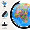 World Globe for Kids Learning, 8 inch Interactive Spinning Earth Globe for Children with Stand, Self-Assembled World Globes for Educational Geography Decorative Kids Room, Classroom, Adults Office