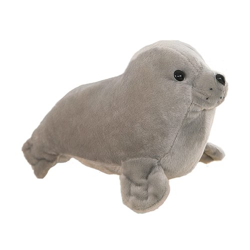 AUCOOMA Seal Stuffed Animal Pillows Plush Toys Hug Sleep Cute for Kids Gifts 13.7"(Grey)