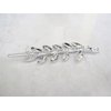 Generic Gold or silver leaf shaped crystal hair barrette clip bridal clip bridal (Primary color: Silver), 1 Count (Pack of 1)