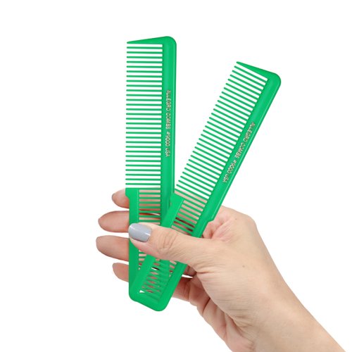 Allegro Combs 9000 Clipper Blending Cutting Wide Teeth Hair Comb For Fading Barbers Hairstylist Men Women Shower Comb Shampoo Styling 2 Piece (Neon Green)
