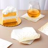 Juvale 100 Pack Disposable White and Gold Paper Cocktail Napkins for Wedding Reception, Polka Dot Party Supplies (5 x 5 In)