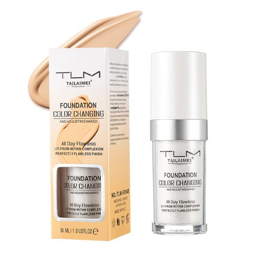 𝗧𝗟𝗠 Color Changing Foundation,Colour Changing Liquid Foundation,Hides Wrinkles & Lines, BB Cream Makeup Base Concealer Cover Moisturizing Fluid,for all Skin Tone