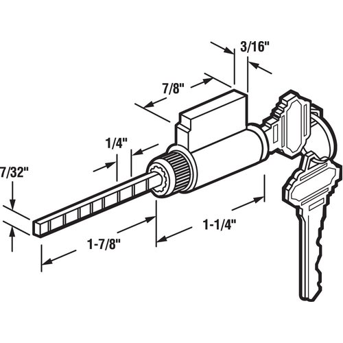 Prime-Line E 2103 Cylinder Lock, 1-1/4 In., Schlage Shaped Keys (Single Pack)