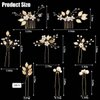 10 Pieces Gold Leaf Bridal Hair Pins, Wedding Headpiece Hair Jewelry with Pearl Rhinestone Wedding Hair Accessories for Bride Bridesmaids Flower Girls