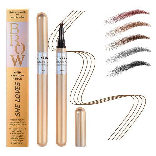Microblading Eyebrow Pencil, Eye Brow Pencils for Women Brown, Magic Eyebrow Pencil Dark Brown, 3D Waterproof Eyebrow Pen, Eye Brow Pencils for Women,Natural Brow Eyebrow Pen (Light Brown)