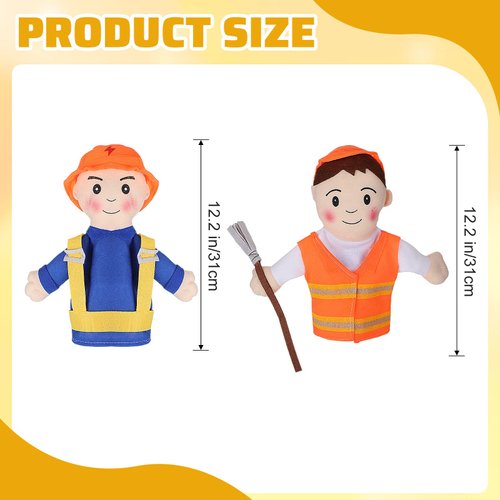 Lenwen 10 Pcs Hand Puppets Set for Kids 12.2'' Multicultural Hand Puppets Bulk Soft Plush Hand Puppets Learning Interaction Suitable for Home Daycare School Classroom Role Play Puppet Theater Shows