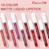 evpct CmaaDU 10Pcs Liquid Matte Matt Lipstick Set for Black Women, Dark Deep Bright Ruby Sexy Brick Mauve Plum Red Violet Purple Matte Lipstick Long Lasting Lipstick 24 hour Waterproof Lip Gloss Matte