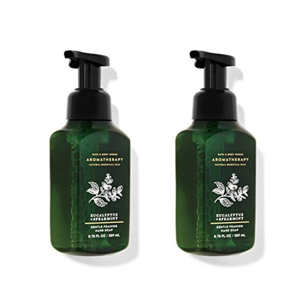 Bath and Body Works 2 Aromatherapy Stress Relief Gentle Foaming Hand Soap Eucalyptus & Spearmint. 8.75 Oz