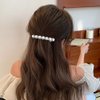6 PACK Rhinestone Bling Hair Clip, Sparkly Crystal Wedding Hair Barrettes, Pearl French Metal Spring Hair Grip Clips, Two Row Rhinestone Ponytail Hair Clips Hair Accessories for Women Girls