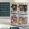 Dinavio Crafthouse Funko Pop Protector - Acrylic Funko Pop Display Case - Sturdy Stackable Design - 4mm Funko Pop Case Compatible with 4'' Vinyl Figures - Black Base