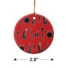 GRAPHICS & MORE Makeup Lipstick Mascara Eyeliner Pattern Porcelain Holiday Christmas Tree Ornament - 2.8" (7.1 cm)