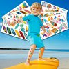 110 PCS Summer Surfing Surf Surfboard Temporary Tattoos Sticker Ocean Surfer Beach California Hawaiian Themed Birthday Party Decorations Favors Supplies Gifts Girls Boys Cute Tattoo School Reward