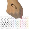 Safety Pin Temporary Tattoo Water Resistant Fake Body Art Set Collection - Light Blue (One Sheet)