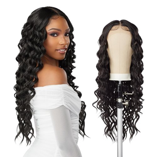 Sensationnel Butta Lace Front Wigs - Human Hair Blend Deep Twist 26 extra wide 5 inch part preplucked hairline - Butta HHM Deep Twist 26 Inch (FLAMBOYAGEAUBURN)