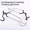 TOBWOLF 2PCS Outdoor Camping Lantern Hook Hangers, Stainless Steel lamp Hanger Stand, Portable Non-Slip Tent Lamp Hook Light Clamp Holder, Lantern Hangers for Outdoor Camping, Fishing, Hunting
