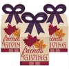 Big Dot of Happiness Friends Thanksgiving Feast - Square Favor Gift Boxes - Friendsgiving Party Bow Boxes - Set of 12